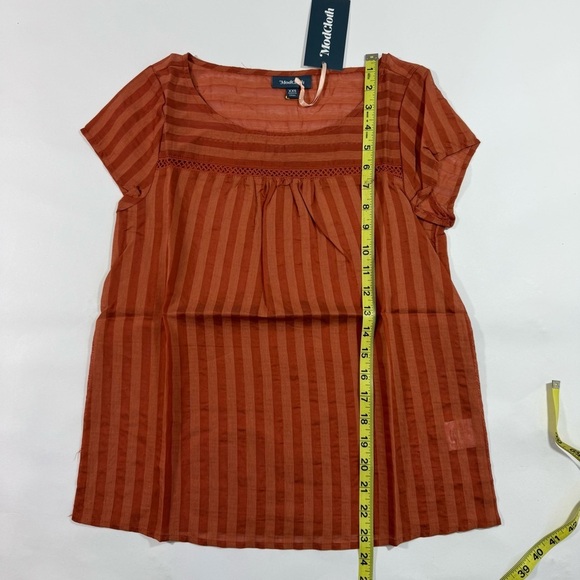 New ModCloth I’m Boxy Linen Blend Blouse Burnt Orange - Picture 6 of 7